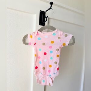 Gerber Organic Cotton Pink Onesie with Colorful Polka Dots